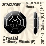 施華洛世奇 Solaris (局部磨砂) 熨底平底石 (2611/G) 14mm - 透明白色 鋁質水銀底
