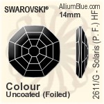 スワロフスキー Solaris (Partly Frosted) ラインストーン ホットフィックス (2611/G) 8mm - クリスタル エフェクト 裏面アルミニウムフォイル