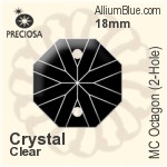 Preciosa MC Octagon (2-Hole) (2611) 18mm - Clear Crystal