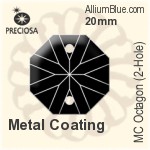 Preciosa MC Octagon (2-Hole) (2611) 20mm - Colour Coating
