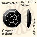 施華洛世奇 棋盤圓形 平底石 (2035) 14mm - 透明白色 白金水銀底