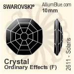 施华洛世奇 Solaris 平底石 (2611) 10mm - 白色（半涂层） 白金水银底