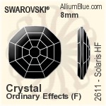 スワロフスキー Solaris ラインストーン ホットフィックス (2611) 8mm - カラー 裏面アルミニウムフォイル