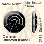 施华洛世奇 Solaris 熨底平底石 (2611) 14mm - 白色（半涂层） 铝质水银底