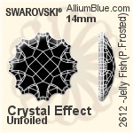 Swarovski Jelly Fish (Partly Frosted) Flat Back No-Hotfix (2612) 14mm - Crystal Effect With Platinum Foiling