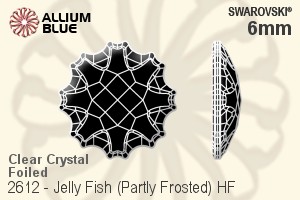 施華洛世奇 Jelly Fish (局部磨砂) 熨底平底石 (2612) 6mm - 透明白色 鋁質水銀底