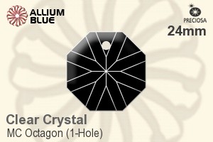 Preciosa MC Octagon (1-Hole) (2636) 24mm - Clear Crystal