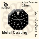 Preciosa MC Octagon (1-Hole) (2636) 22mm - Metal Coating