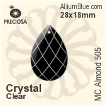 Preciosa MC Almond 505 (2661) 28x18mm - Clear Crystal