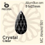Preciosa MC Almond 501 (2662) 51x27mm - Clear Crystal