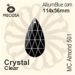 Preciosa MC Almond 501 (2662) 114x56mm - Metal Coating
