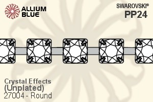 Swarovski Round Cupchain (27004) PP24, Unplated, 00C - Crystal Effects