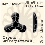 スワロフスキー Molecule ラインストーン (2708) 8x8.7mm - クリスタル エフェクト 裏面プラチナフォイル