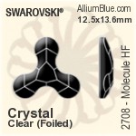 施华洛世奇 分子状 熨底平底石 (2708) 8x8.7mm - 颜色 铝质水银底