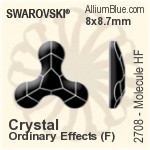 施華洛世奇 分子狀 熨底平底石 (2708) 8x8.7mm - 顏色 鋁質水銀底