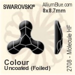施华洛世奇 分子状 熨底平底石 (2708) 12.5x13.6mm - 透明白色 铝质水银底