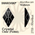 Swarovski Kite Flat Back No-Hotfix (2771) 6.4x4.2mm - Clear Crystal With Platinum Foiling