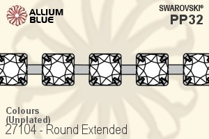 Swarovski Round Extended Cupchain (27104) PP24, Unplated, 00C - Colors