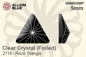 Swarovski Rivoli Triangle Flat Back No-Hotfix (2716) 5mm - Clear Crystal With Platinum Foiling