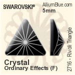 施华洛世奇 里弗利三角形 平底石 (2716) 5mm - 透明白色 白金水银底
