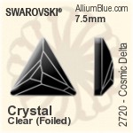 施华洛世奇 Triangle Beta 平底石 (2739) 7x6.5mm - 透明白色 白金水银底