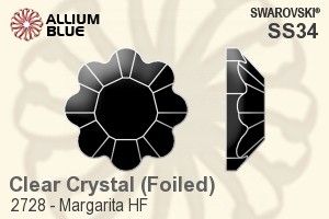 施华洛世奇 Margarita 熨底平底石 (2728) SS34 - 透明白色 铝质水银底