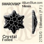 施华洛世奇 Edelweiss (局部磨砂) 平底石 (2753/G) 14mm - 白色（半涂层） 白金水银底