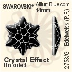 Swarovski Edelweiss (Partly Frosted) Flat Back No-Hotfix (2753/G) 14mm - Crystal Effect With Platinum Foiling