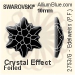 Swarovski Edelweiss (Partly Frosted) Flat Back Hotfix (2753/G) 10mm - Clear Crystal With Aluminum Foiling