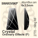 施华洛世奇 羽翼 熨底平底石 (2770) 6x3.5mm - 白色（半涂层） 铝质水银底