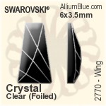Swarovski Moon Flat Back No-Hotfix (2813) 8x5.5mm - Clear Crystal With Platinum Foiling