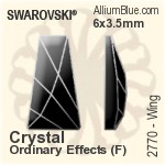 施華洛世奇 Wing 平底石 (2770) 16x9.5mm - Crystal (Ordinary Effects) With Platinum Foiling
