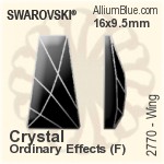 Swarovski Wing Flat Back No-Hotfix (2770) 16x9.5mm - Crystal (Ordinary Effects) With Platinum Foiling