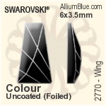 スワロフスキー Wing フラットバック ラインストーン (2770) 16x9.5mm - カラー（コーティングなし） プラチナフォイル