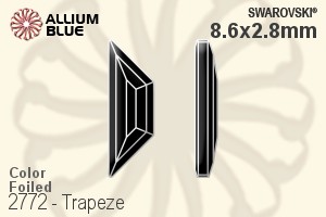 施華洛世奇 Trapeze 平底石 (2772) 8.6x2.8mm - 顏色 白金水銀底
