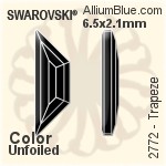 Swarovski Trapeze Flat Back No-Hotfix (2772) 6.5x2.1mm - Crystal Effect With Platinum Foiling
