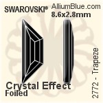 施華洛世奇 Trapeze 平底石 (2772) 6.5x2.1mm - 顏色（半塗層） 無水銀底