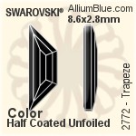 Swarovski Trapeze Flat Back No-Hotfix (2772) 8.6x2.8mm - Color (Half Coated) Unfoiled