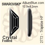 施华洛世奇 Trapeze 熨底平底石 (2772) 6.5x2.1mm - 颜色（半涂层） 铝质水银底