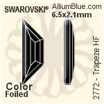 スワロフスキー Trapeze ラインストーン ホットフィックス (2772) 6.5x2.1mm - カラー 裏面アルミニウムフォイル