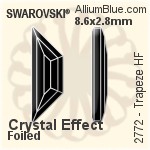 施华洛世奇 Trapeze 熨底平底石 (2772) 12.9x4.2mm - 透明白色 铝质水银底