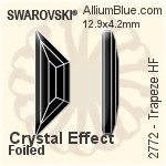 Swarovski Trapeze Flat Back Hotfix (2772) 8.6x2.8mm - Color With Aluminum Foiling