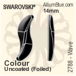 スワロフスキー Wave フラットバック ラインストーン (2788) 10mm - カラー（コーティングなし） 裏面にホイル無し
