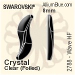 施华洛世奇 海浪 熨底平底石 (2788) 10mm - 白色（半涂层） 铝质水银底