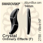 施華洛世奇 海浪 熨底平底石 (2788) 14mm - 白色（半塗層） 鋁質水銀底