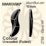 スワロフスキー Wave フラットバック ホットフィックス (2788) 10mm - カラー（コーティングなし） アルミニウムフォイル