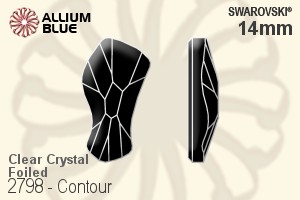 Swarovski Contour Flat Back No-Hotfix (2798) 14mm - Clear Crystal With Platinum Foiling