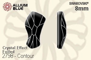 Swarovski Contour Flat Back No-Hotfix (2798) 8mm - Crystal Effect With Platinum Foiling