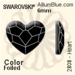 Swarovski Heart Flat Back No-Hotfix (2808) 6mm - Color With Platinum Foiling
