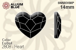 Swarovski Heart Flat Back No-Hotfix (2808) 14mm - Color With Platinum Foiling